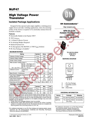 MJF47 datasheet  